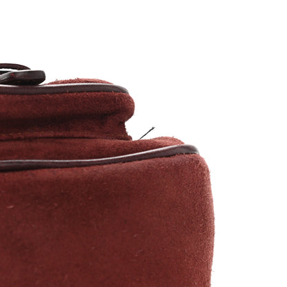 Christian Dior Suede Gaucho Double Saddle Bag Burgundy 14 of 14