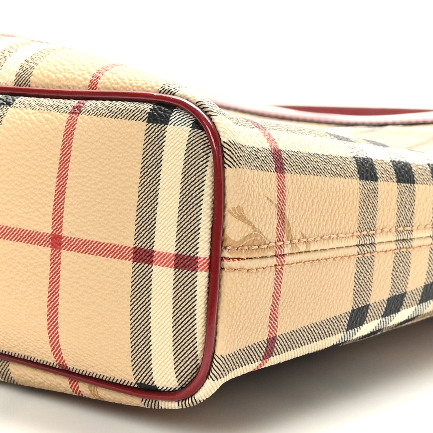 Burberry Haymarket Check Shoulder Bag Red 8 of 8
