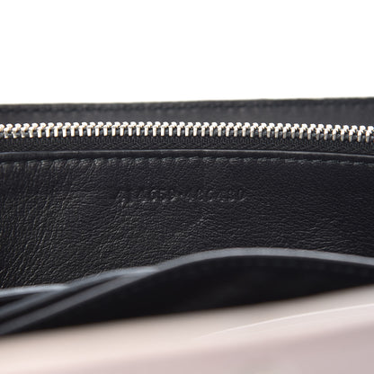 Alexander McQueen Calfskin Crocodile Embossed Skull Wallet on Chain Baby Pink 5 of 9