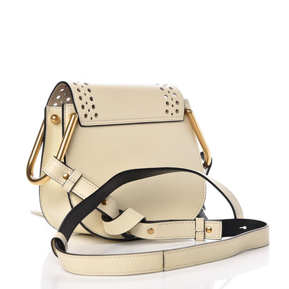 Chloe Calfskin Perforated Mini Hudson Shoulder Bag White 4 of 9