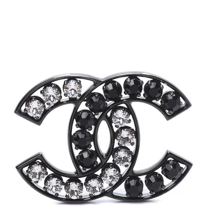 Chanel Ruthenium Crystal CC Brooch Black 1 of 4