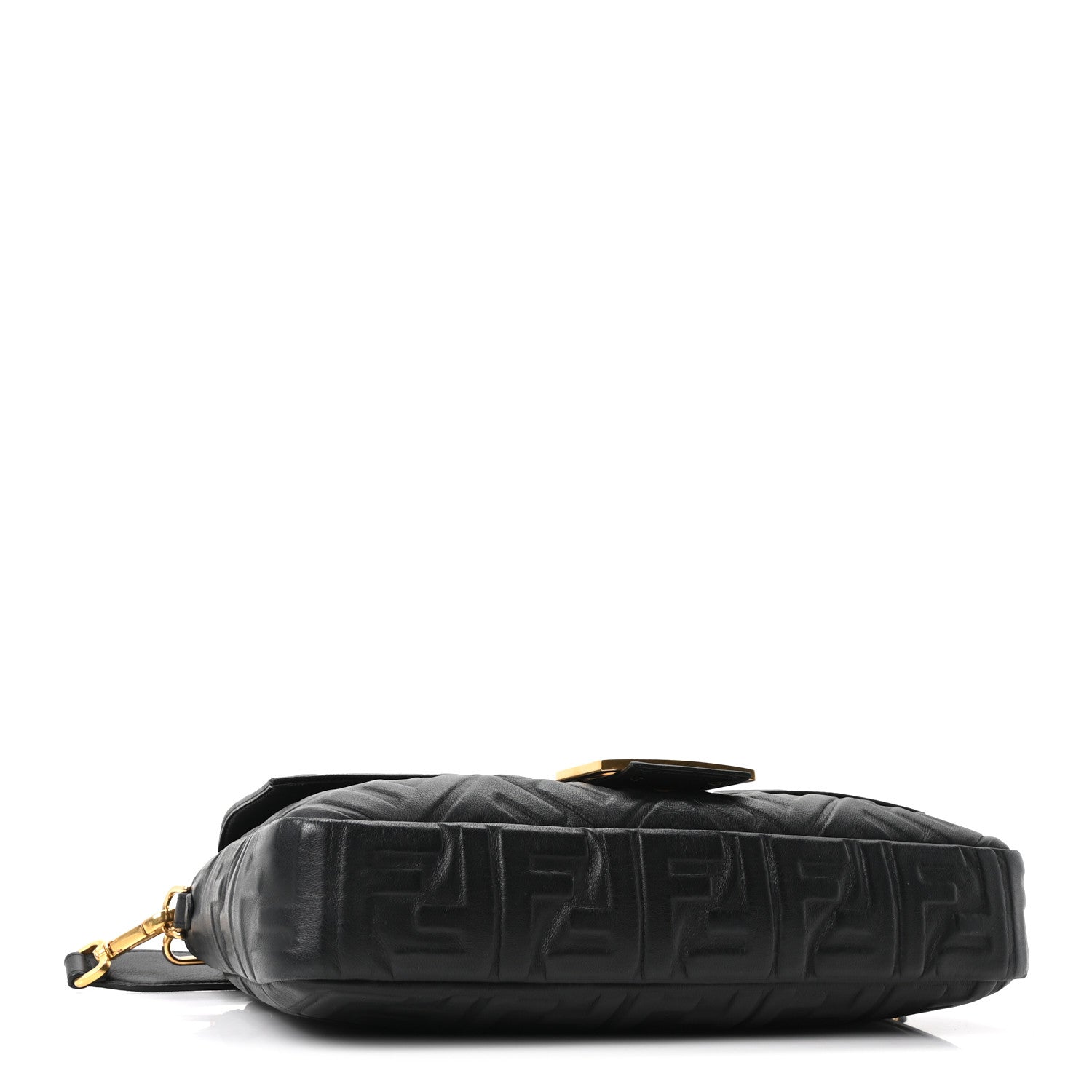 Fendi Nappa FF 1974 Embossed Large Baguette Black 4 of 10
