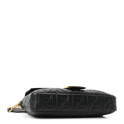 Fendi Nappa FF 1974 Embossed Large Baguette Black 4 of 10