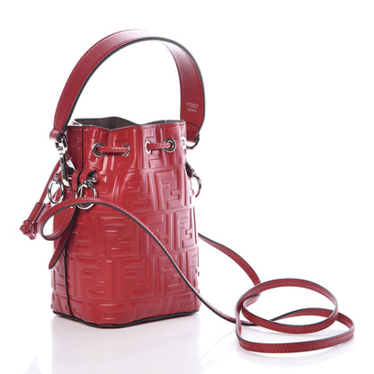 Fendi Vitello Liberty F is Fendi FF 1974 Embossed Mini Mon Tresor Bucket Bag Fragola 3 of 9