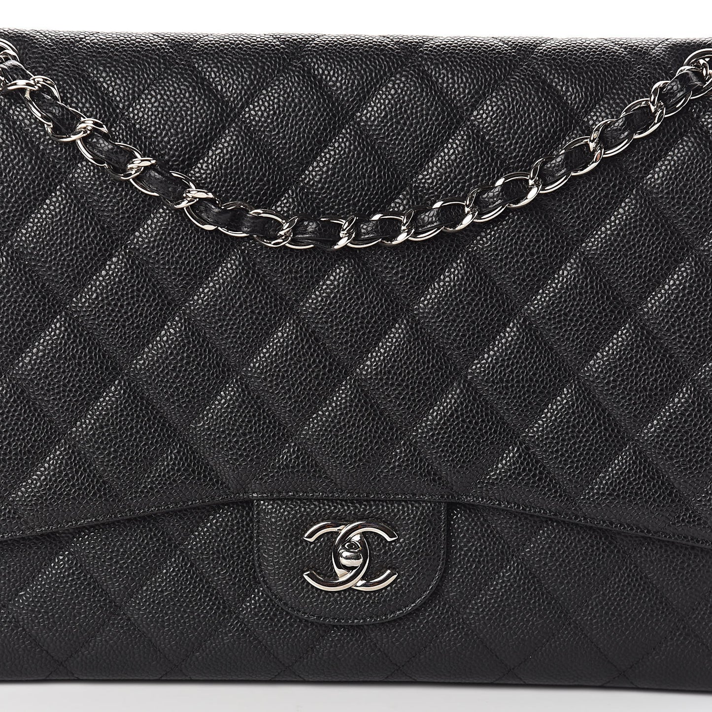 Caviar Quilted Maxi Single Flap Black