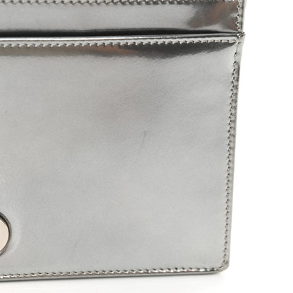 Christian Dior Metallic Patent Micro-Cannage Diorama Wallet on Chain Pouch Silver 13 of 14