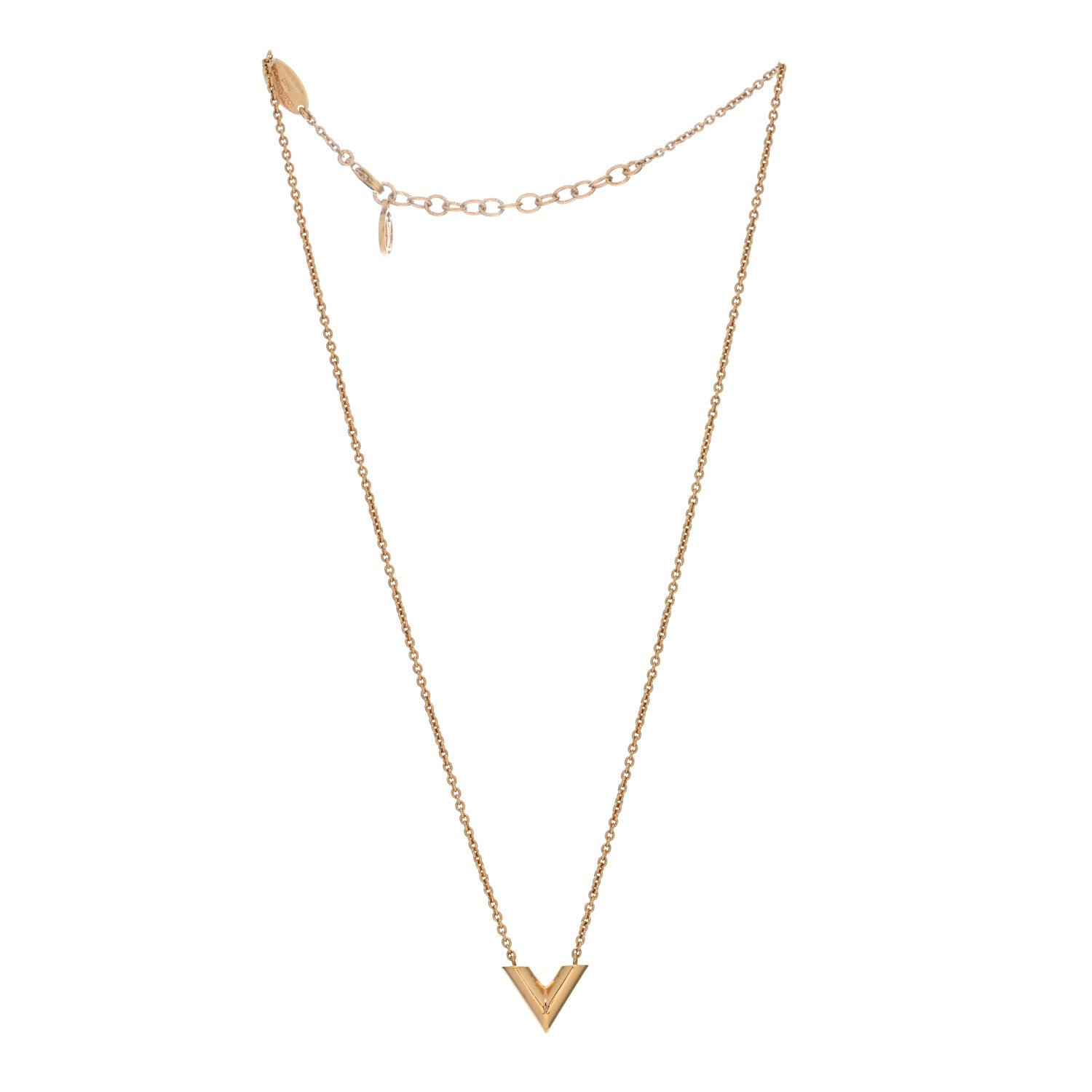 Louis Vuitton Essential V Necklace Gold 2 of 4