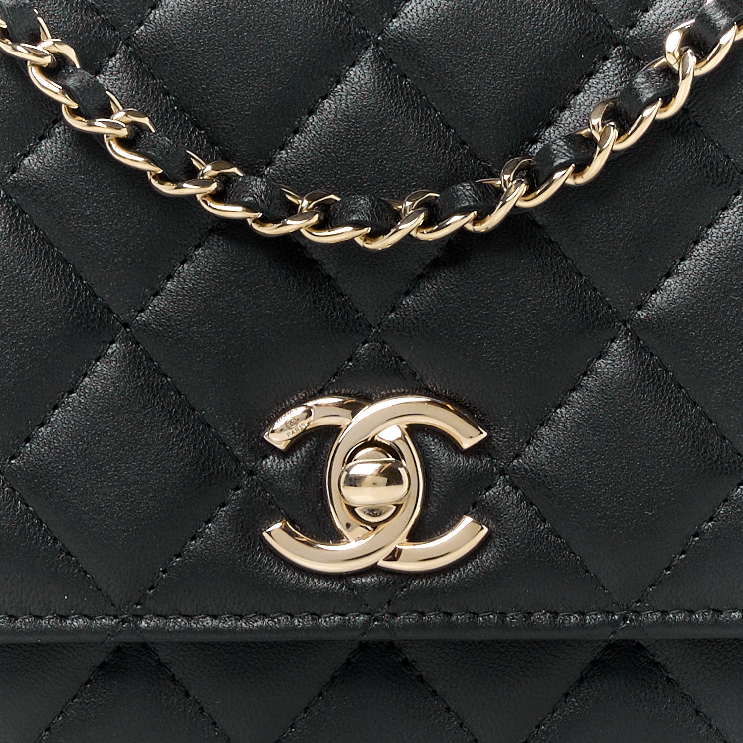 Chanel Lambskin Quilted Trendy CC Wallet On Chain WOC Black 11 of 14