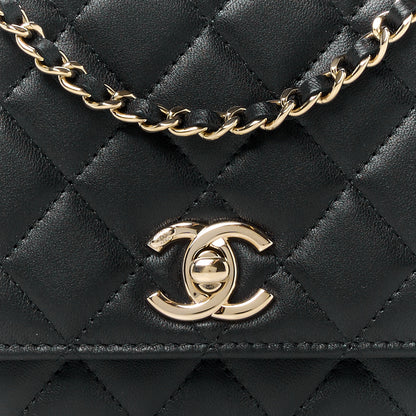 Chanel Lambskin Quilted Trendy CC Wallet On Chain WOC Black 11 of 14