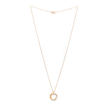 Cartier 18K Pink White Yellow Gold Diamond Small Trinity Half Paved Pendant Necklace 3 of 5