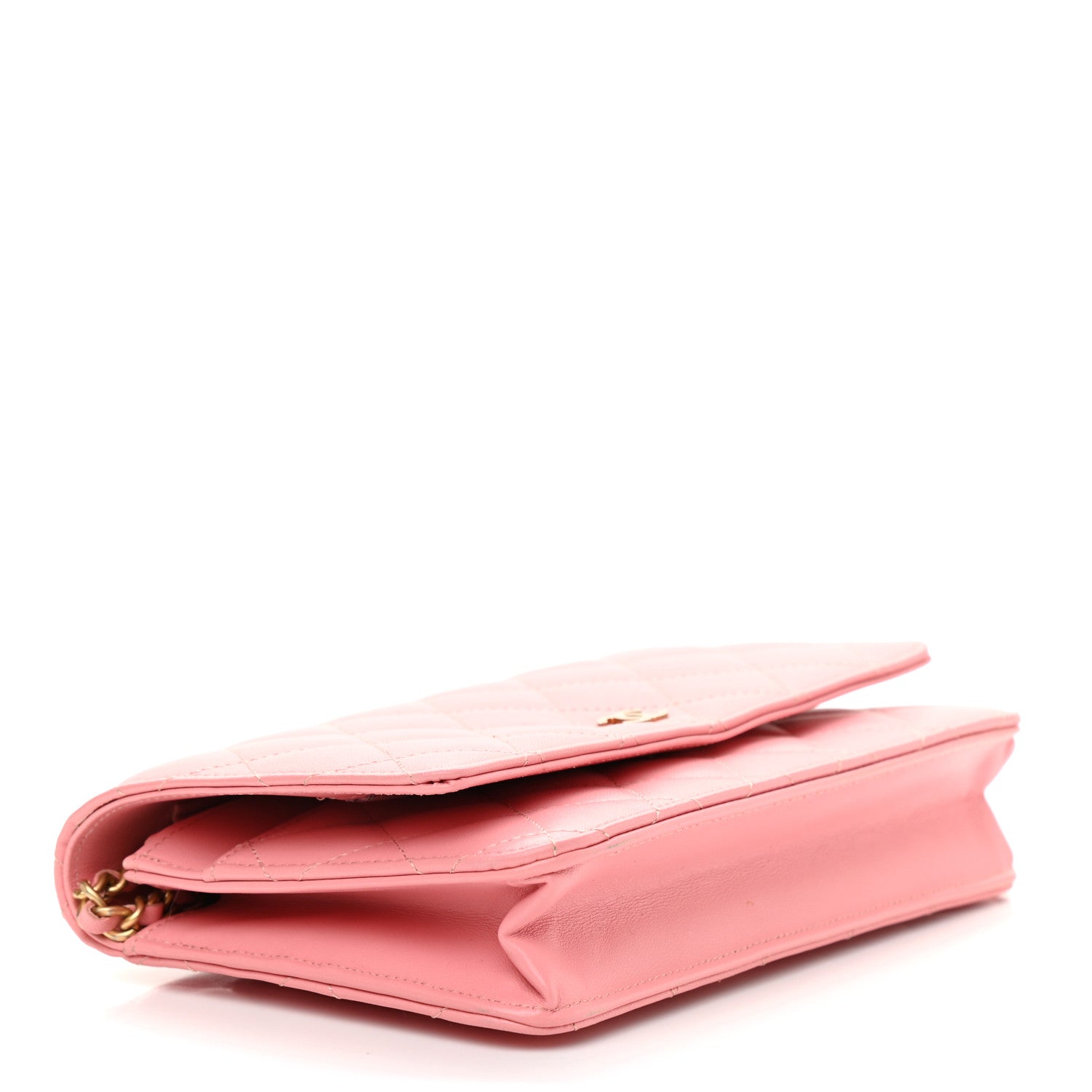 Chanel Lambskin Quilted Wallet On Chain WOC Pink 3 of 13