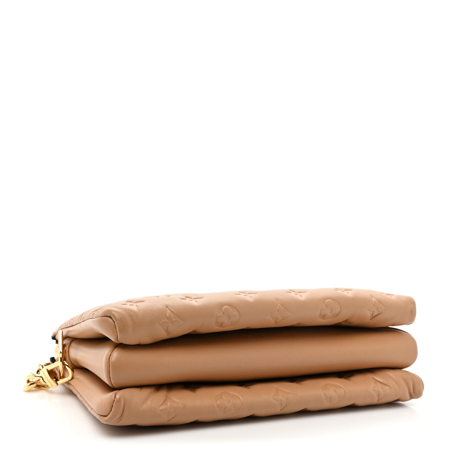 Lambskin Embossed Monogram Coussin PM Camel