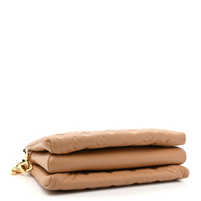 Louis Vuitton Lambskin Embossed Monogram Coussin PM Camel 4 of 10