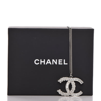 Chanel Baguette Crystal Large CC Necklace Silver 8 of 8