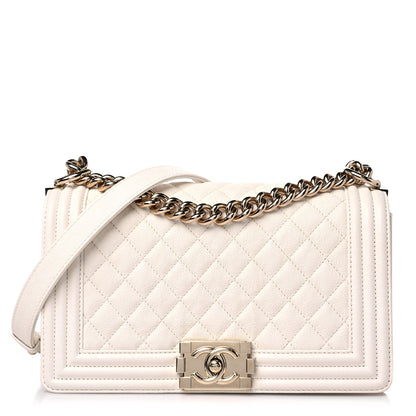 Chanel Caviar Quilted Medium Boy Flap Ivory 1 of 12