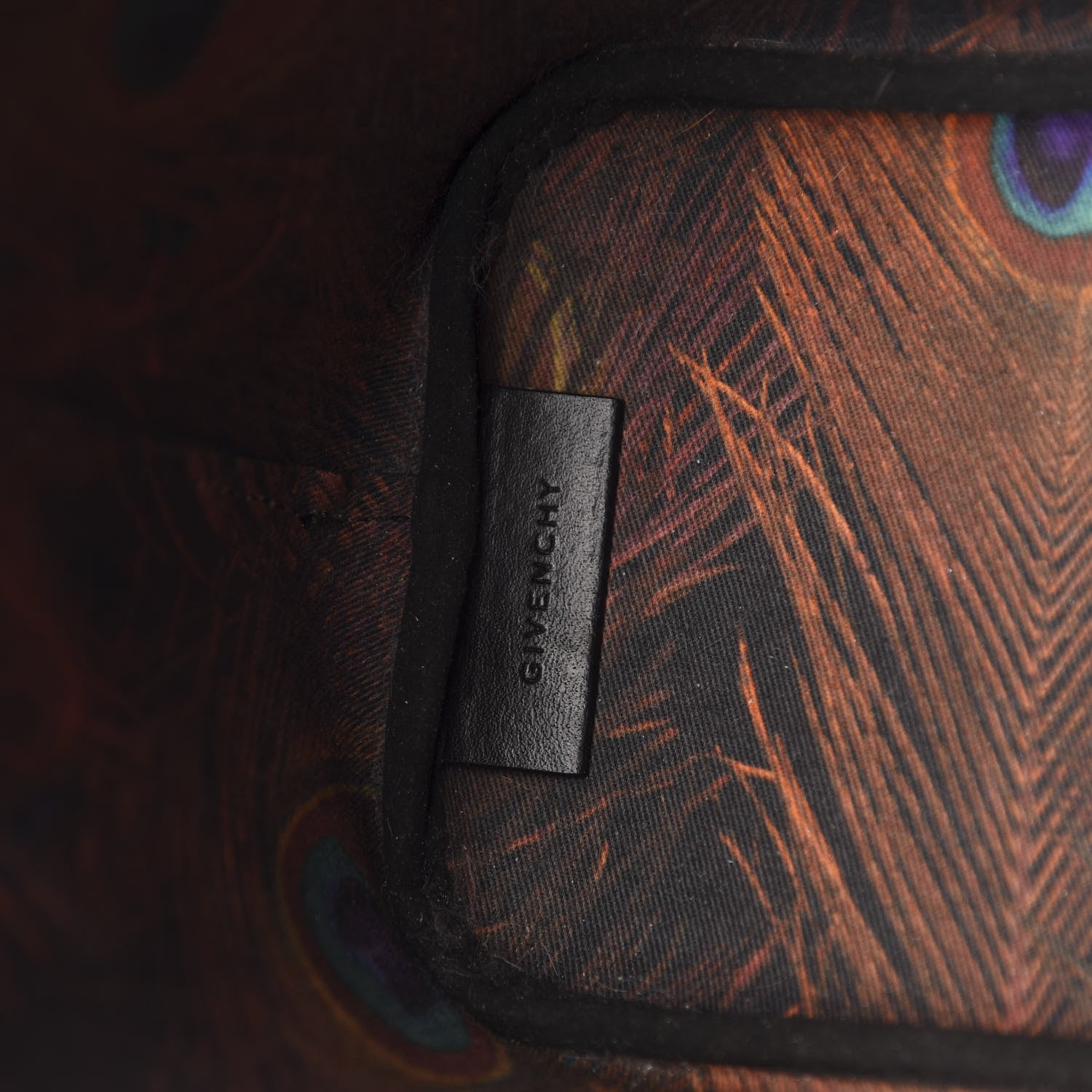 Givenchy Coated Canvas Peacock Print Small Antigona Tote Black 8 of 9