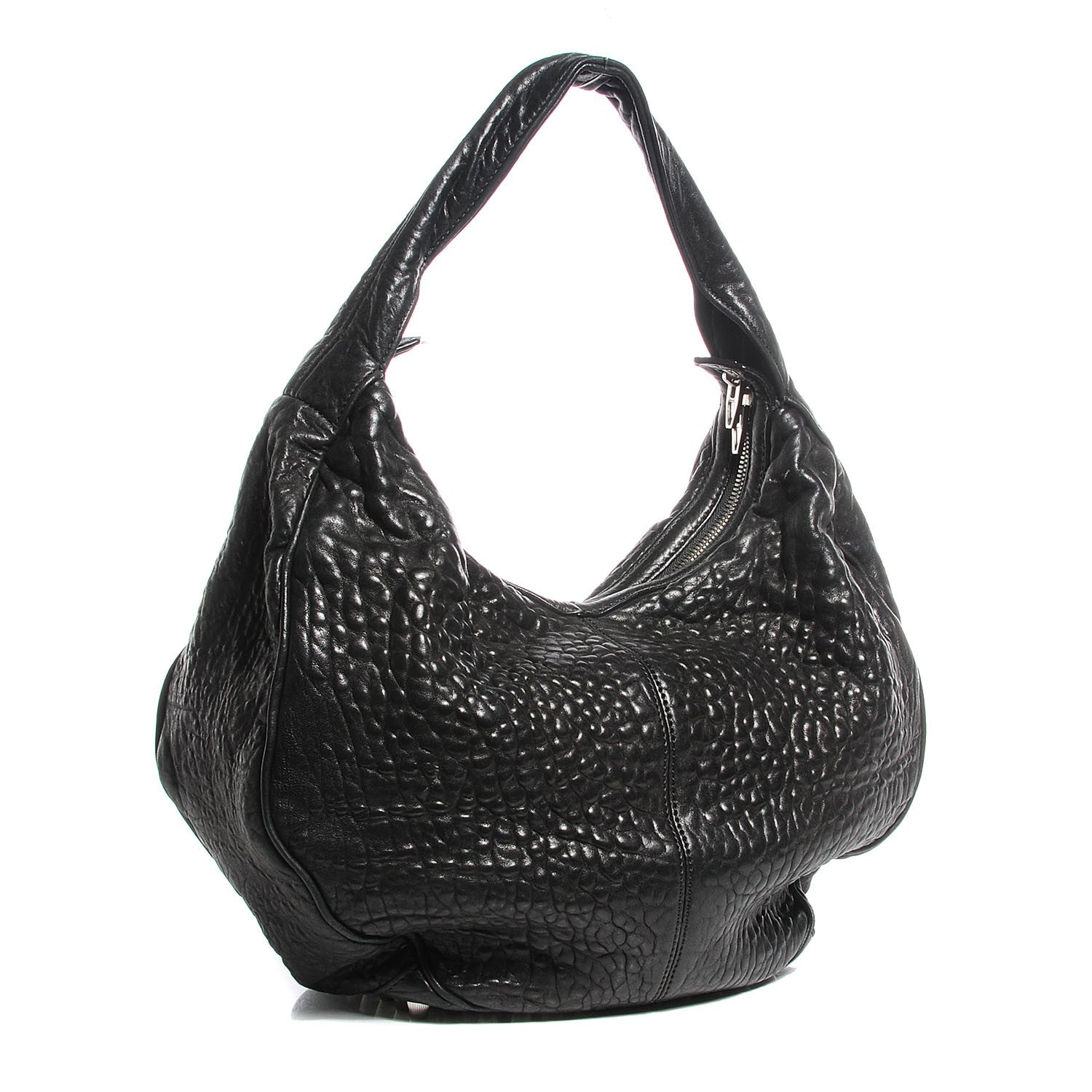 Alexander Wang Pebbled Lambskin Morgan Hobo Black Silver Hardware 3 of 7