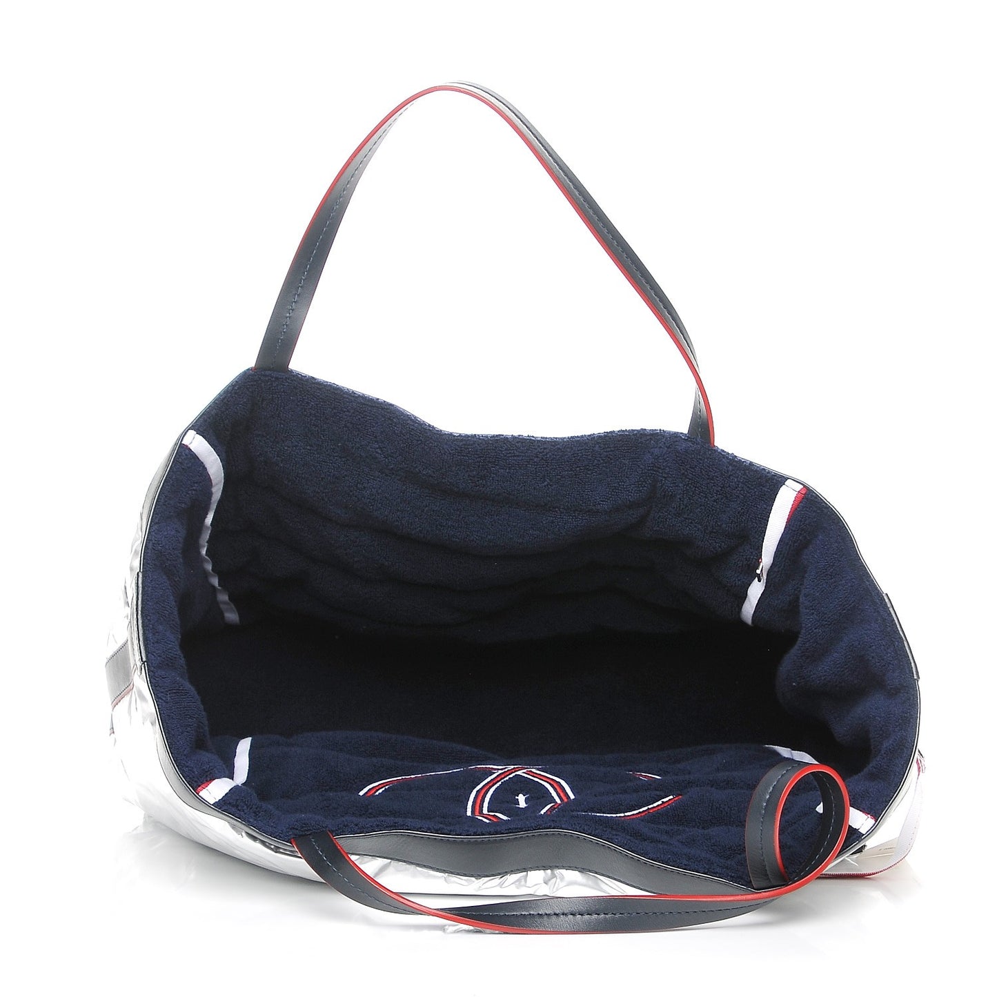 Reversible Airlines Tote Silver Navy