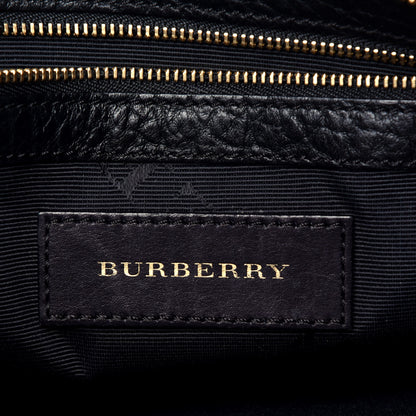 Burberry Signature Grain Calfskin Check Embossed Small Chichester Crossbody Clutch Bag Black 6 of 9