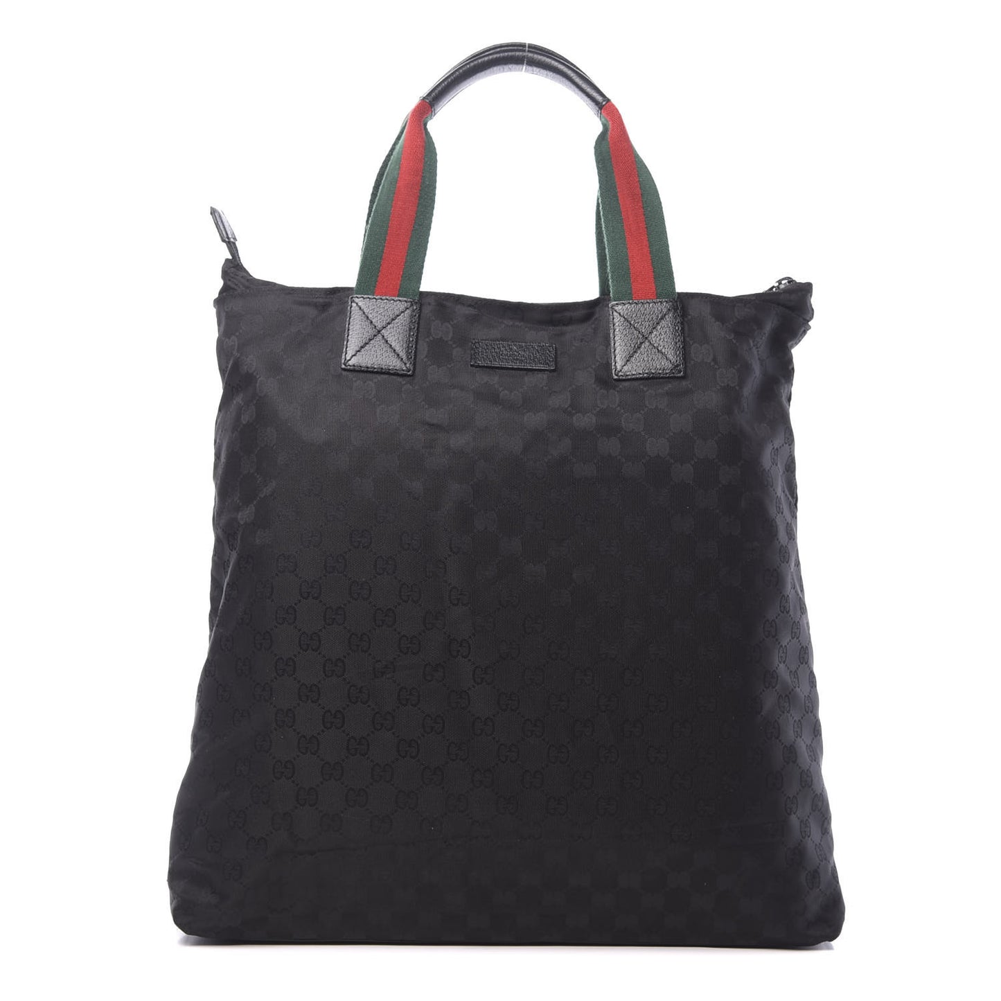 Nylon Monogram Large Web Handle Vertical Tote Black