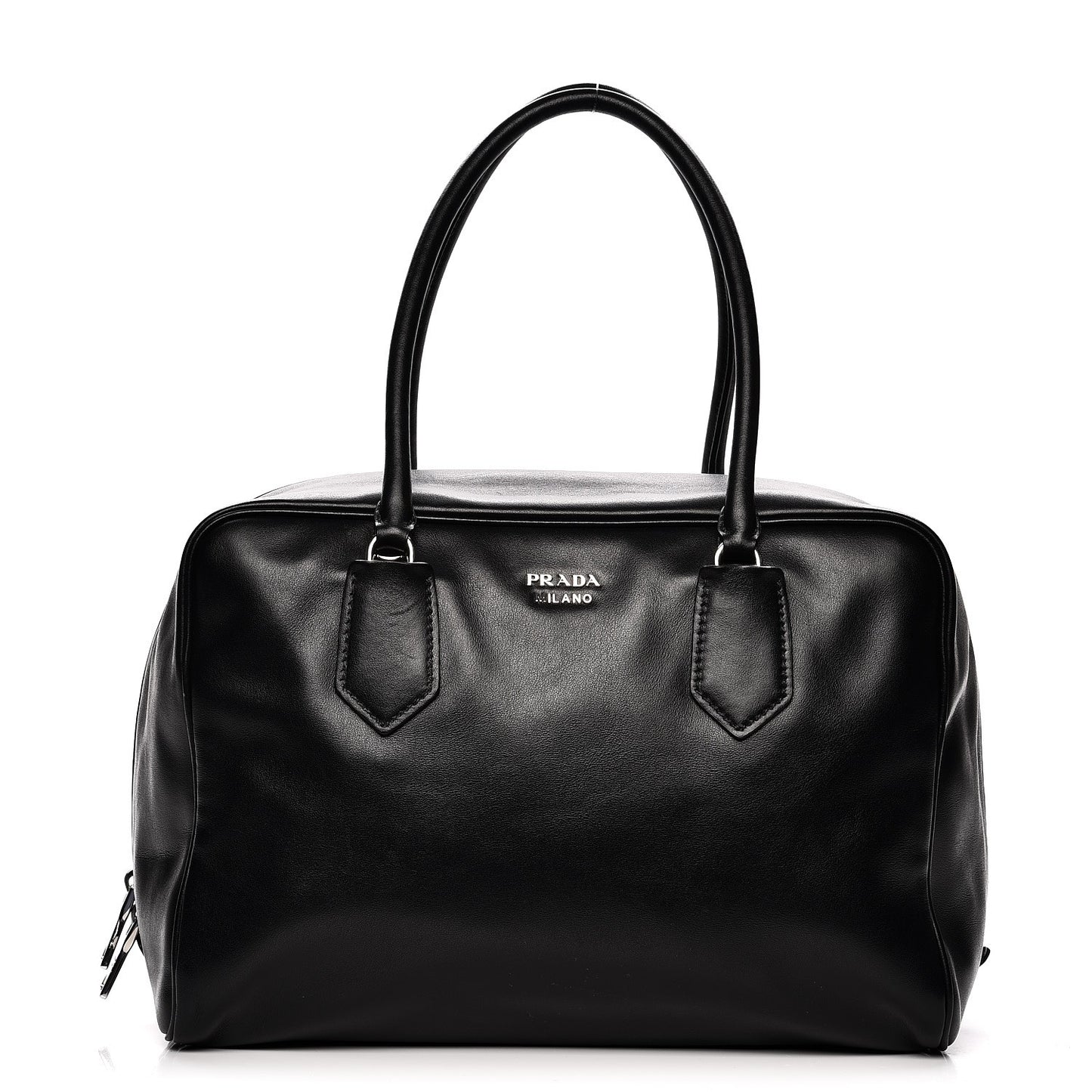 Soft Calf Large Inside Satchel Black Turquoise