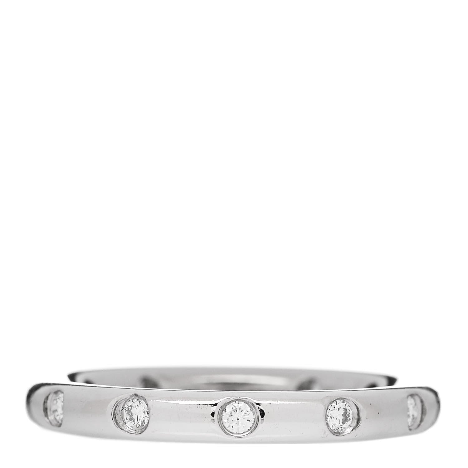 Tiffany Platinum Diamond Bezet Band Ring 52 6 1 of 4