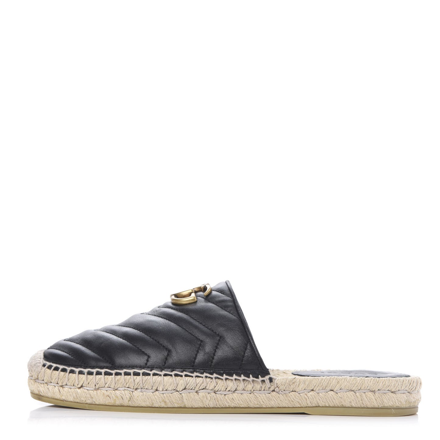 Nappa Matelasse GG Marmont Espadrille Slippers 37 Black