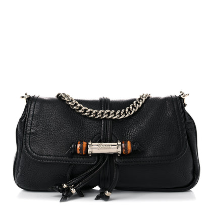 Gucci Calfskin Bamboo Croisette Evening Bag Black 1 of 17
