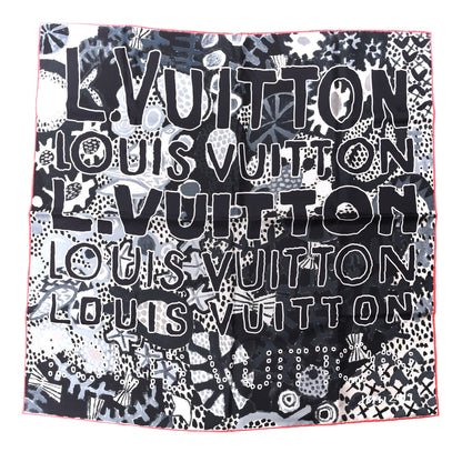 Louis Vuitton Jonas Wood Silk Graphic Square Scarf Black 1 of 4
