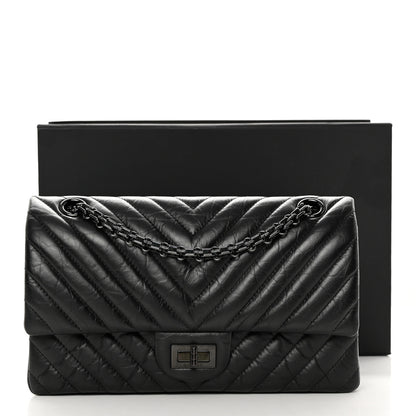 Chanel Aged Calfskin Chevron Quilted 2.55 Reissue 225 Flap So Black 16 of 16