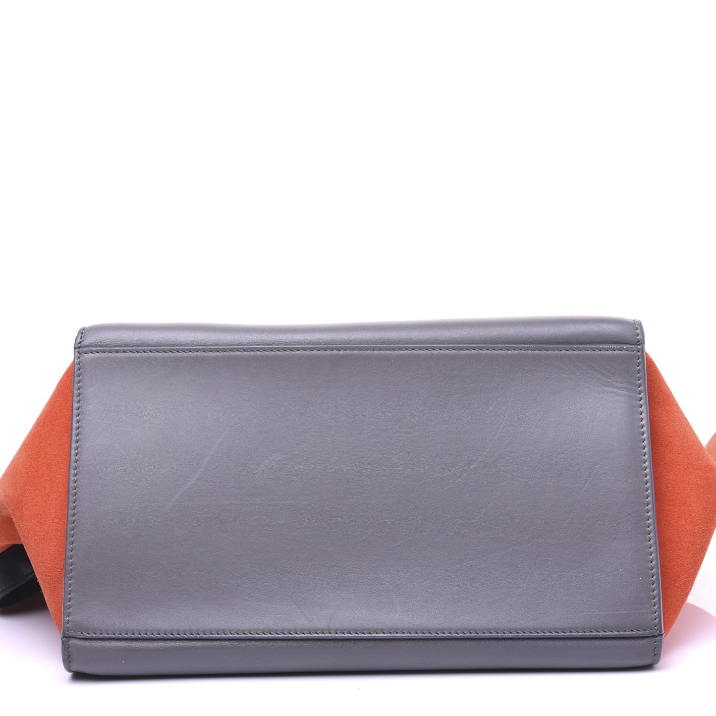 Smooth Calfskin Suede Medium Tri-Color Trapeze Flamingo