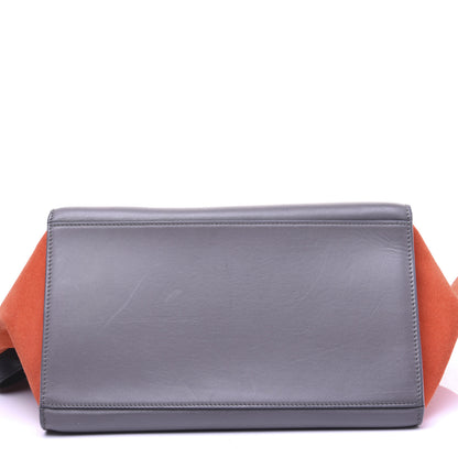 Celine Smooth Calfskin Suede Medium Tri-Color Trapeze Flamingo 10 of 17