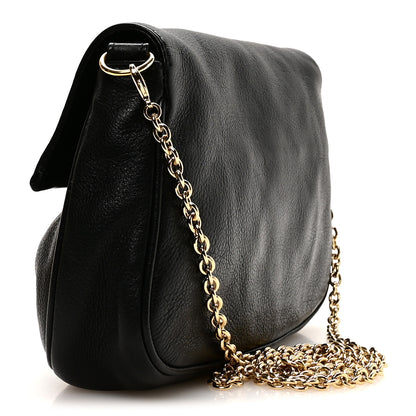 Fendi Vitello Flamingo Fendista Pouchette Crossbody Black 3 of 10