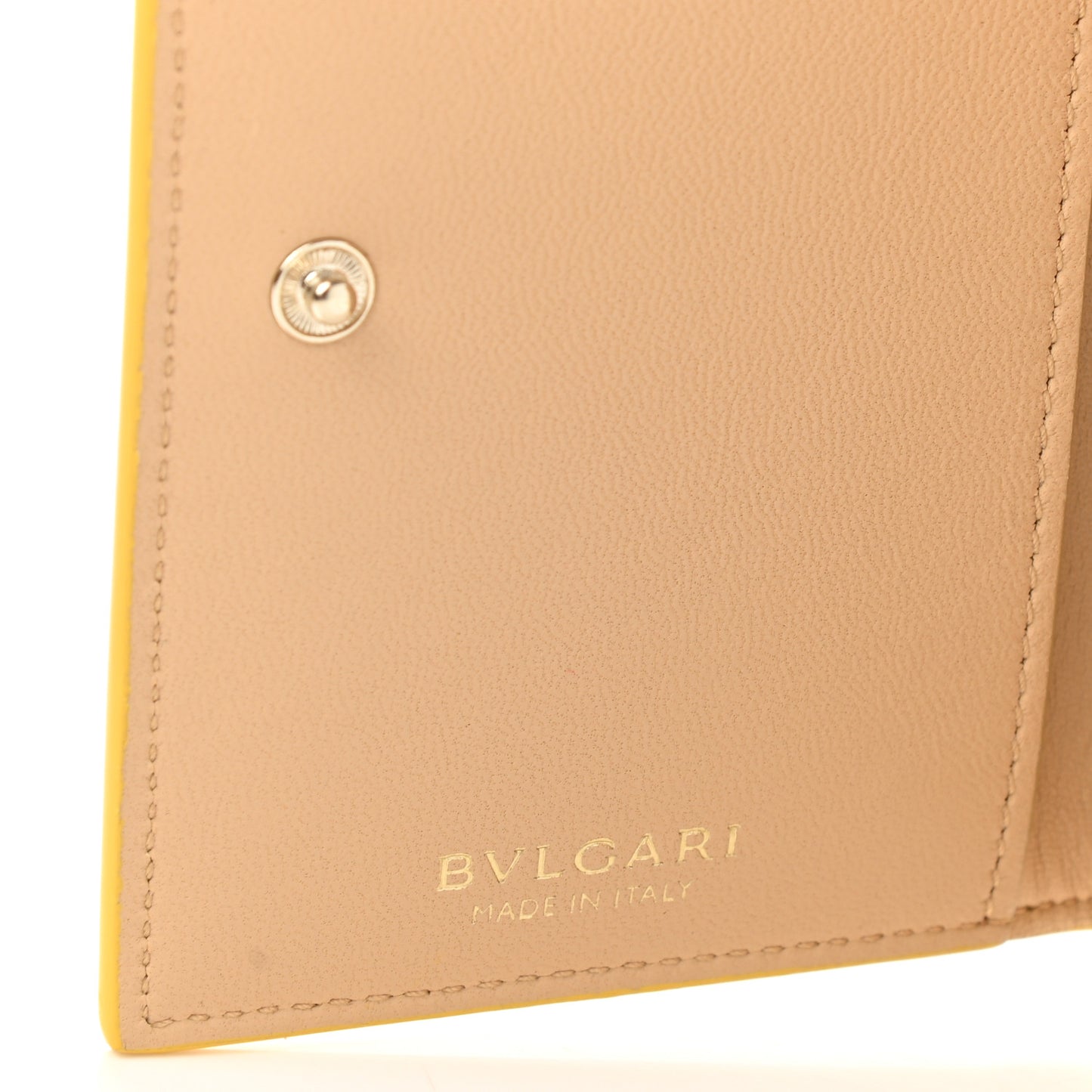 Serpenti Calfskin Forever Card Case Sun Citrine Yellow