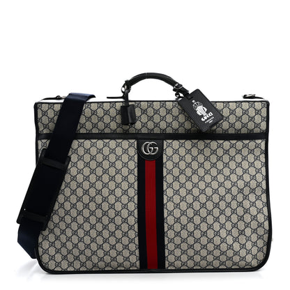 Gucci GG Supreme Monogram Web Savoy Garment Bag Beige Blue 1 of 10