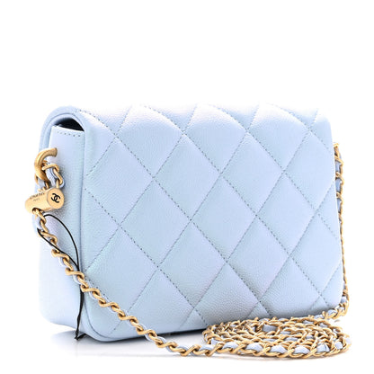 Chanel Iridescent Caviar Quilted Mini My Perfect Flap Light Blue 3 of 10