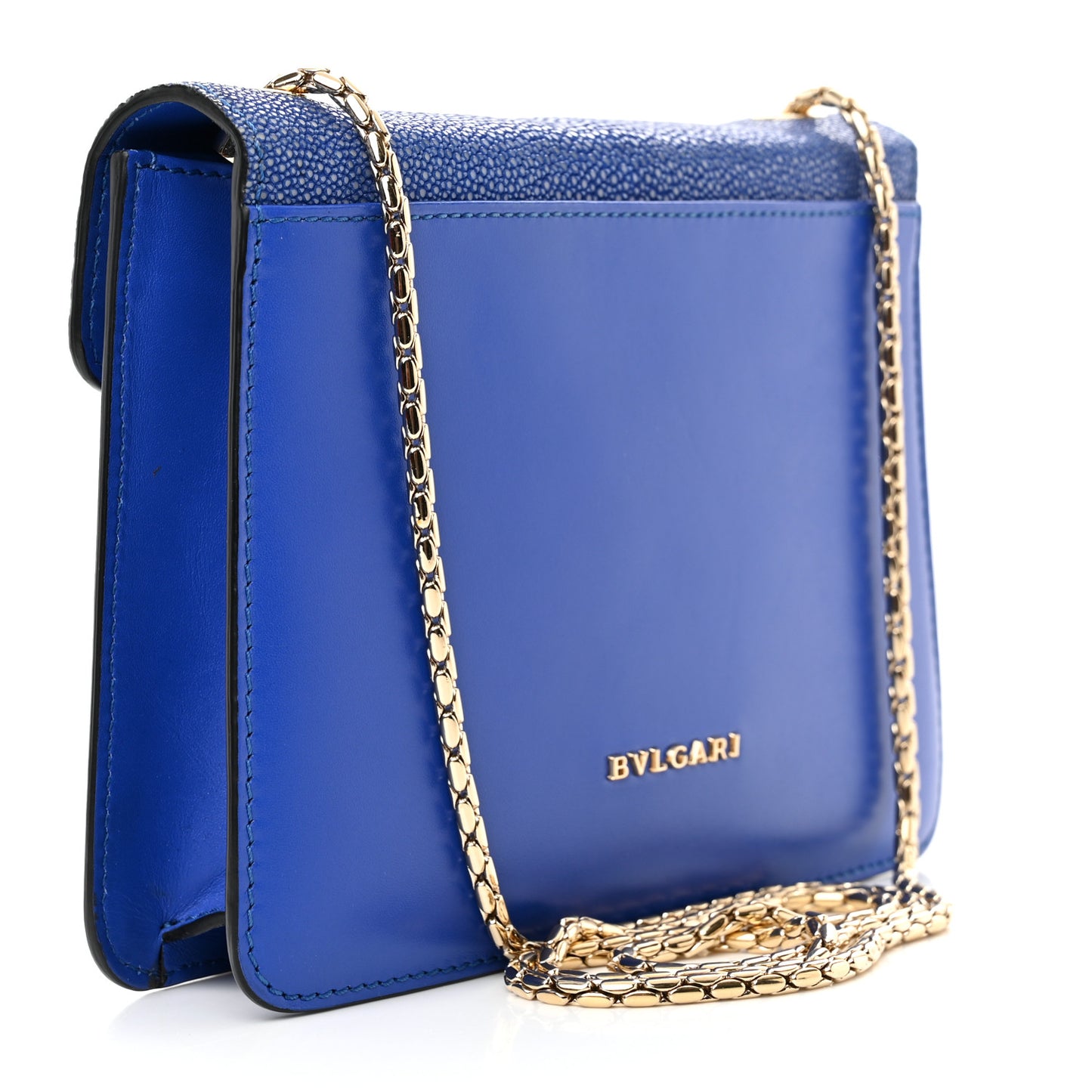 Galuchat Calfskin Serpenti Forever Crossbody Bag Blue