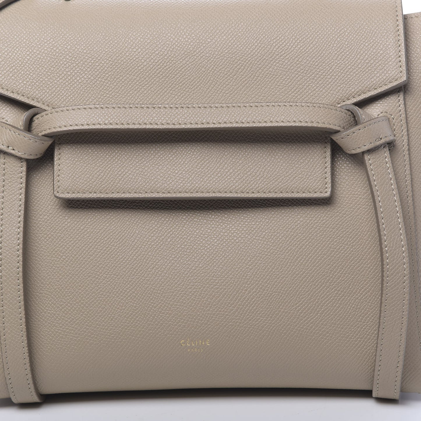Baby Grained Calfskin Micro Belt Bag Light Taupe