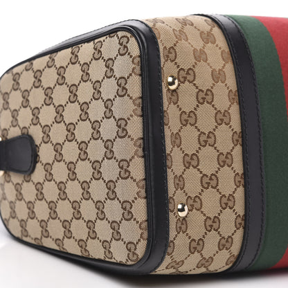 Gucci Monogram Vintage Web Medium Boston Black 8 of 10