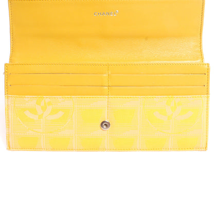 Chanel Nylon Travel Flap Wallet Yellow 6 of 9