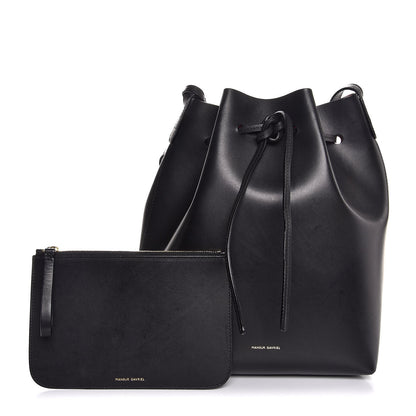 Mansur Gavriel Vegetable Tanned Calfskin Bucket Bag Black Flamma 1 of 2