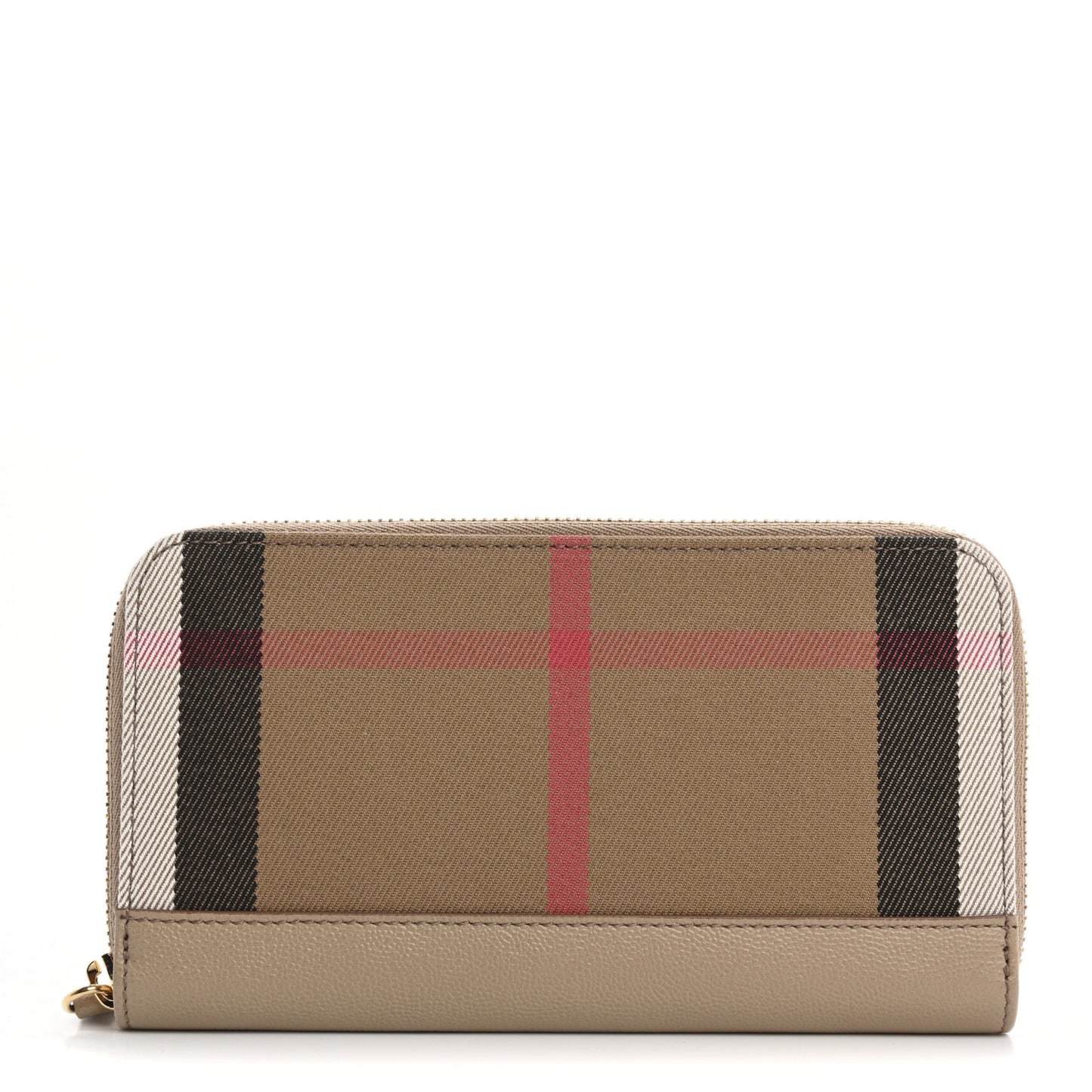 House Check Large Ziggy Zip Around Wallet Chestnut Beige