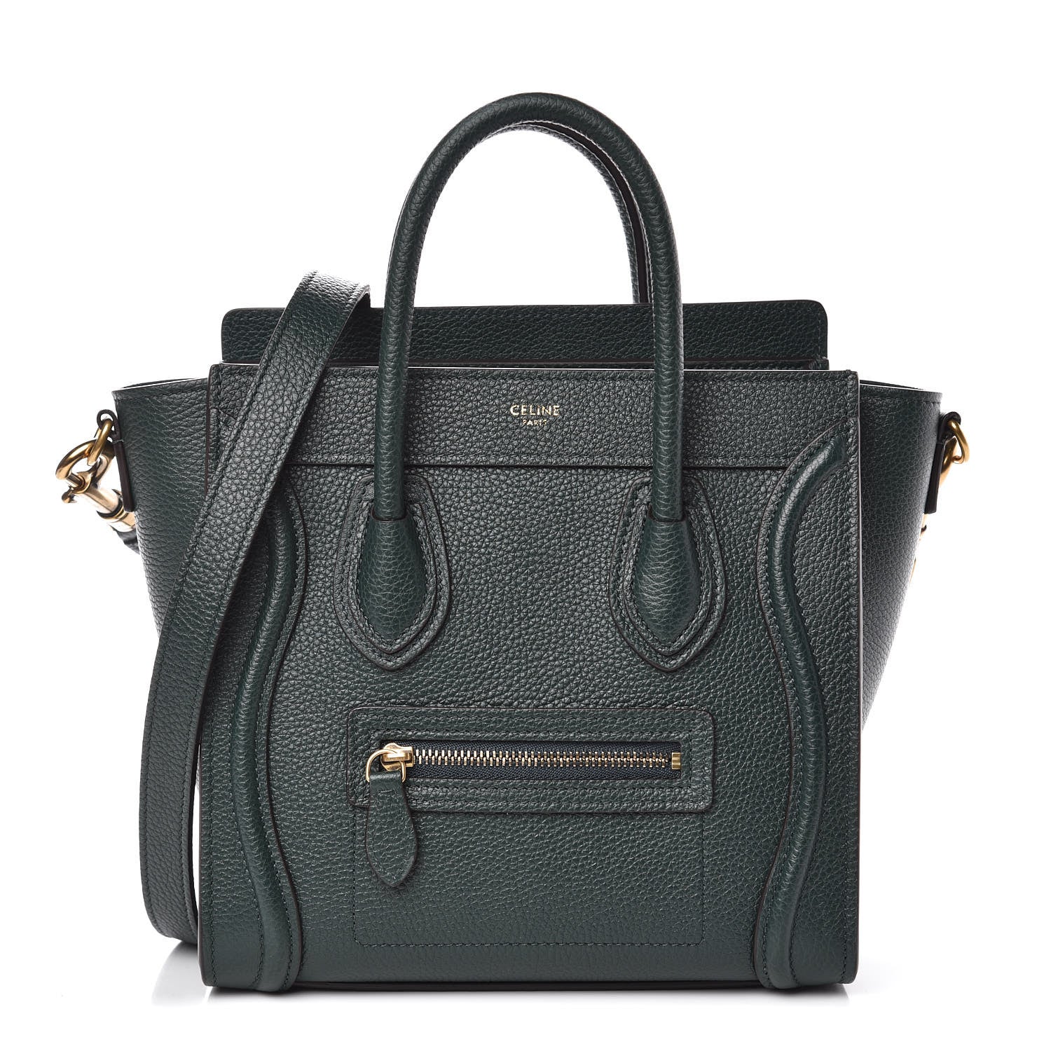 Celine Drummed Calfskin Nano Luggage Amazone 1 of 10