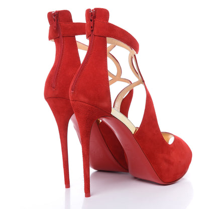 Christian Louboutin Suede Rosie 120 Pumps 38 Red 4 of 8