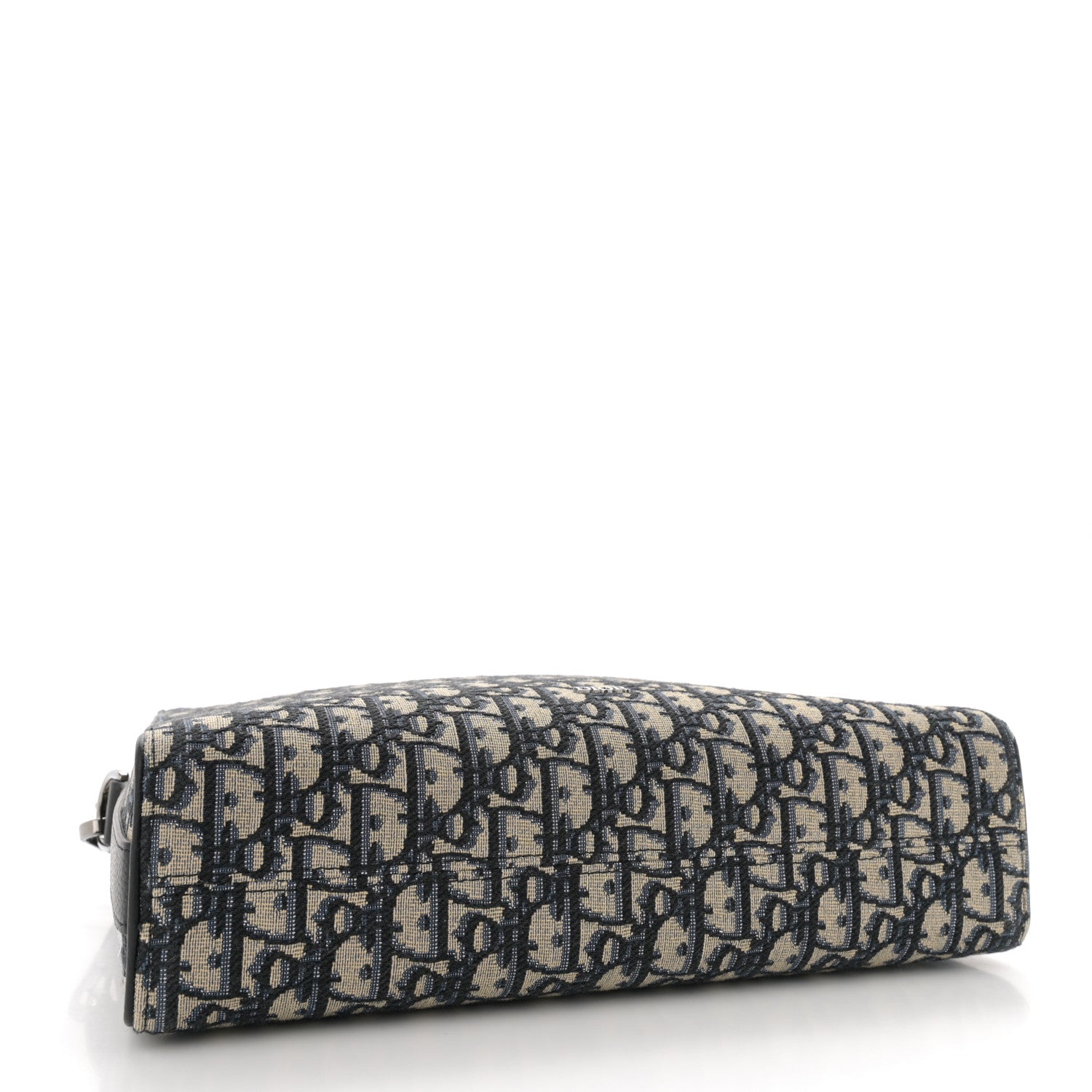 Christian Dior Oblique Jacquard Grained Calfskin Lingot Pouch Beige Black 4 of 9