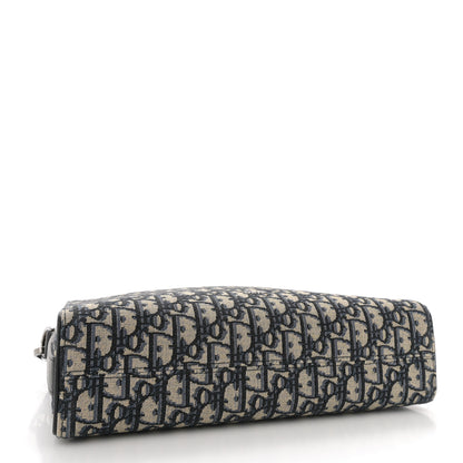 Christian Dior Oblique Jacquard Grained Calfskin Lingot Pouch Beige Black 4 of 9