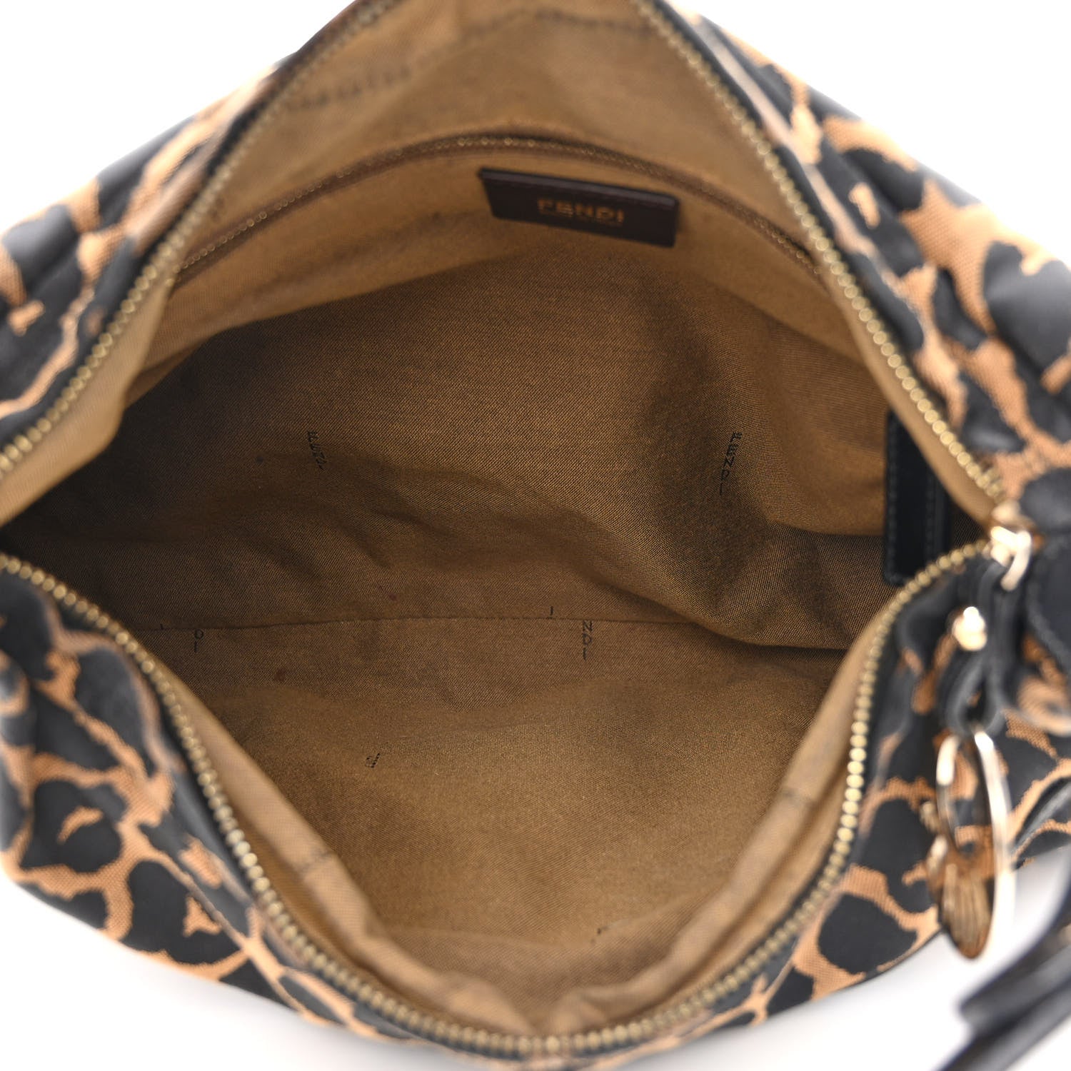 Fendi Jacquard Leopard Print Chef Hobo Tobacco 5 of 10