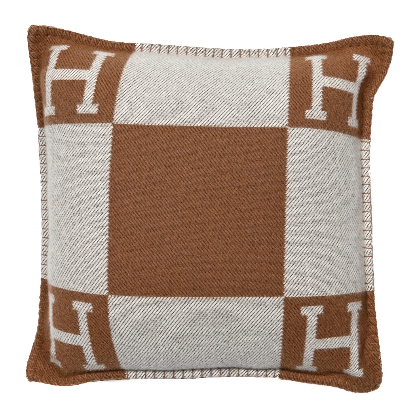 Wool Cashmere Avalon Pillow PM Ecru Camel