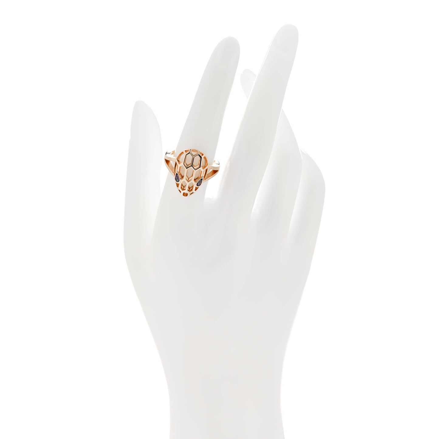 18K Rose Gold Amethyst Serpenti Seduttori Ring 54 7