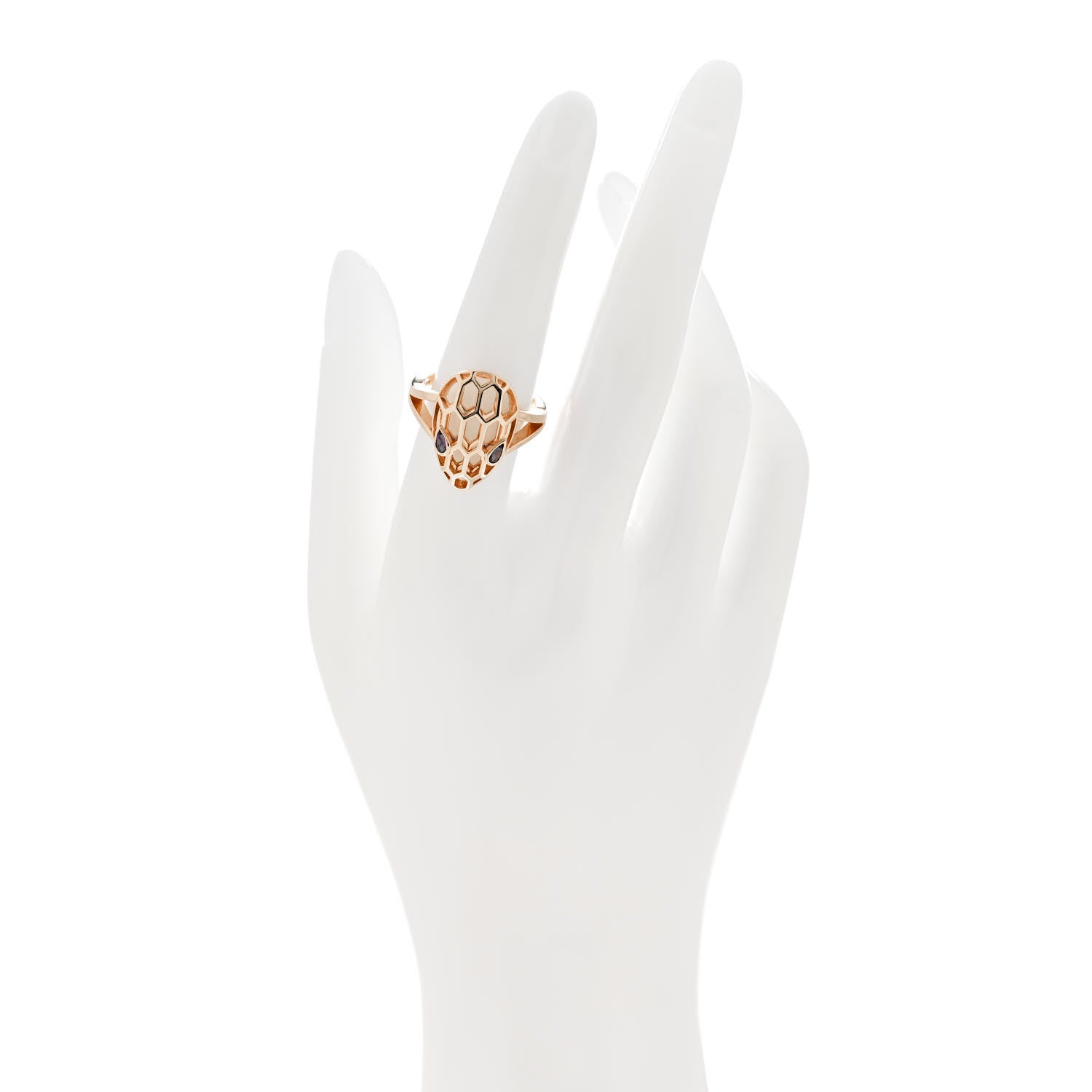 Bulgari 18K Rose Gold Amethyst Serpenti Seduttori Ring 54 7 2 of 6